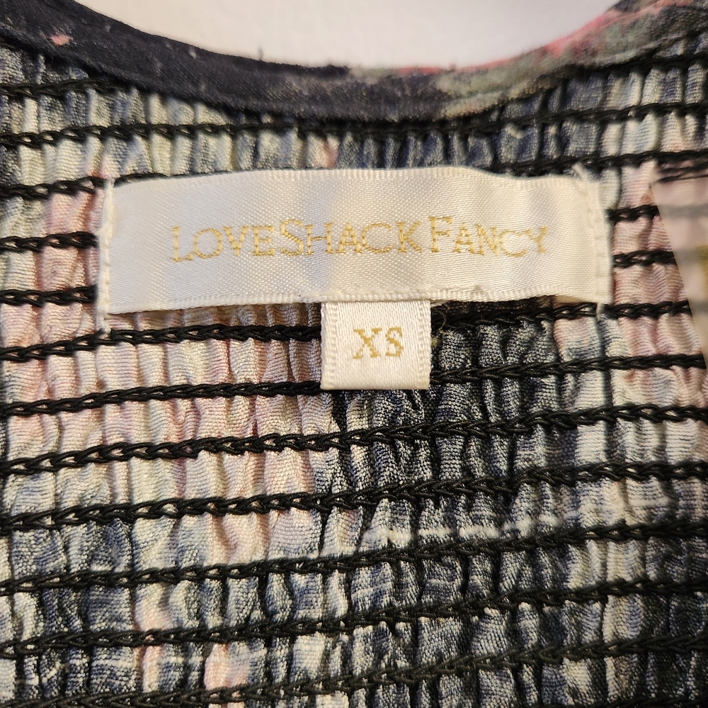 LOVESHACKFANCY puff sleeve smocked floral mini dress XS - Picture 5 of 9